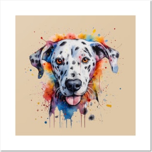 Bright Dalmatian Watercolor Painting Posters and Art